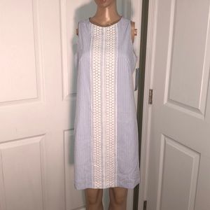 London Times Petites Blue &White Dress 10P